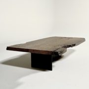 Bog oak salontafel stalen onderstel-ambachtelijke-tafels